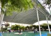 Supervisa Karla Burguete Torrestiana rehabilitación de techumbre de la cancha del Parque La Herradura