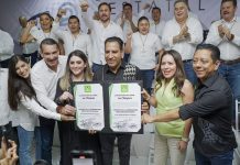 El PVEM entrega constancia a Eduardo Ramírez como su candidato a la gubernatura de Chiapas