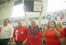 Olga Luz Espinosa recibe constancia y toma protesta como candidata del PRI a la gubernatura de Chiapas
