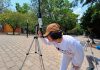 Realizan simulacro para poder observar de manera segura el eclipse solar