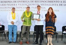 Rutilio Escandón devela placa en honor al medallista Luis Mario Nájera en la unidad deportiva de Venustiano Carranza