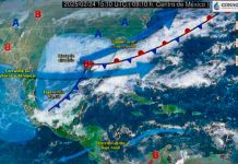 Frente Frío No. 28 ocasionará chubascos y lluvias fuertes en Chiapas