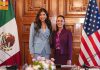 Recibe presidenta de México a la secretaria de Seguridad Nacional de los Estados Unidos