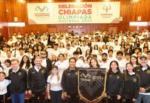 Eduardo Ramírez abanderó a delegación chiapaneca que participará en la Olimpiada Nacional 2025