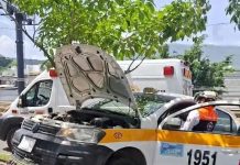 Aparatoso accidente automovilístico sobre el libramiento norte poniente