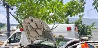 Aparatoso accidente automovilístico sobre el libramiento norte poniente