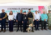 Eduardo Ramírez atestigua ceremonia de jubilación de caninos y equinos de la Secretaría de Seguridad del Pueblo