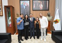 Eduardo Ramírez se reúne con la rectora de la Universidad Nacional Rosario Castellanos, Alma Herrera