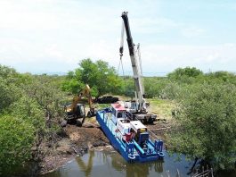 Tercera draga llega a Chiapas para desazolvar lagunas costeras de Tonalá