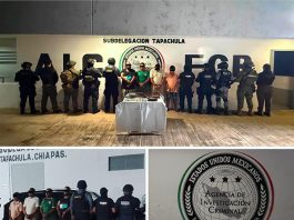 En acción interinstitucional detiene SSP a 11 personas y asegura armas de fuego, narcóticos y vehículos en la región Soconusco