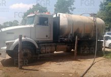 FGR asegura pipa, equipo de extracción y un predio por presunto “huachicol” de agua; hay una detenida